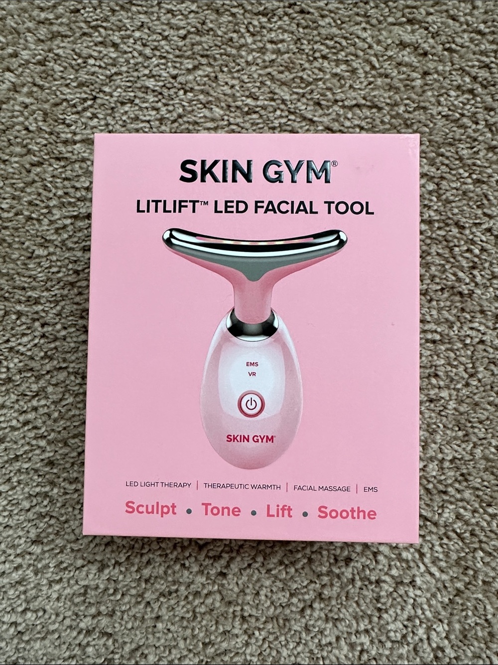 Skin Gym LitLift LED Facial Tool — Pink Sculpt & Tone Device